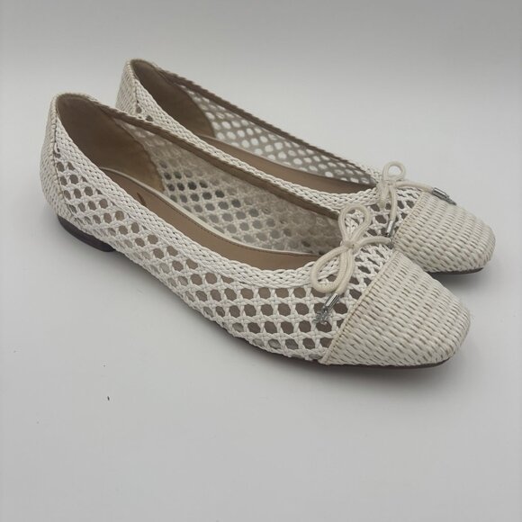 Sam Edelman May Woven Ballet Flats Bright White Womens Size 8.5 Summer Beach - Picture 4 of 9